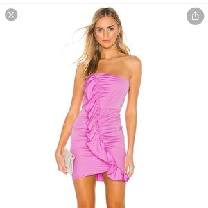 Superdown Indy Ruffle Front Dress in Pink